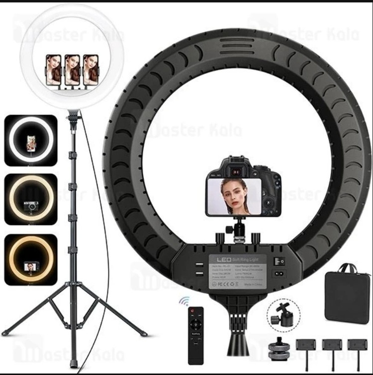 رینگ لایت بیوا مدل Biva RL-02 55W سایز 18 اینچ + همراه با سه پایه